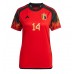 Damen Fußballbekleidung Belgien Dries Mertens #14 Heimtrikot WM 2022 Kurzarm